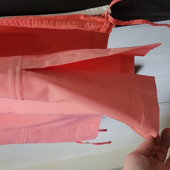 NWOT FIBERS by Barbara Lesser Peachy Pink Capri Crop Pants Size 10 - Picture 6 of 10